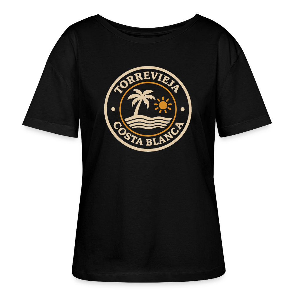 Ekologisk dam-T-shirt med Torrevieja-tryck - black