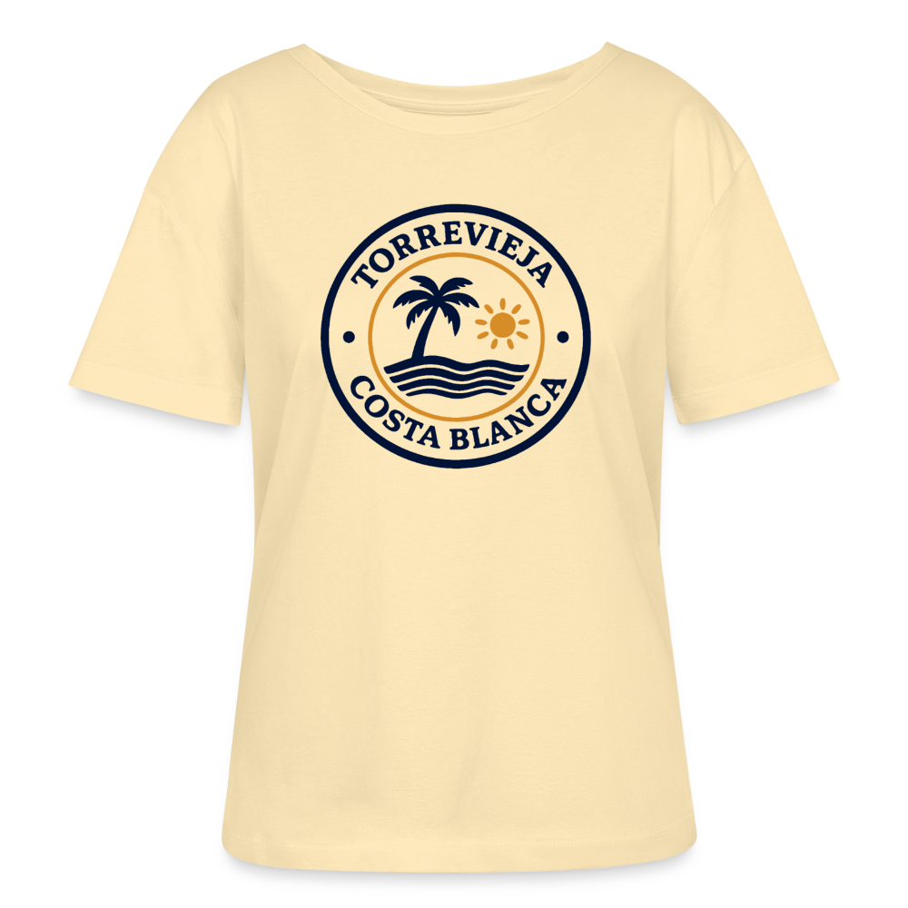 Ekologisk dam-T-shirt med Torrevieja-tryck - cream