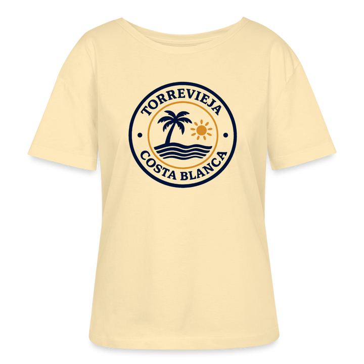 Ekologisk dam-T-shirt med Torrevieja-tryck - cream