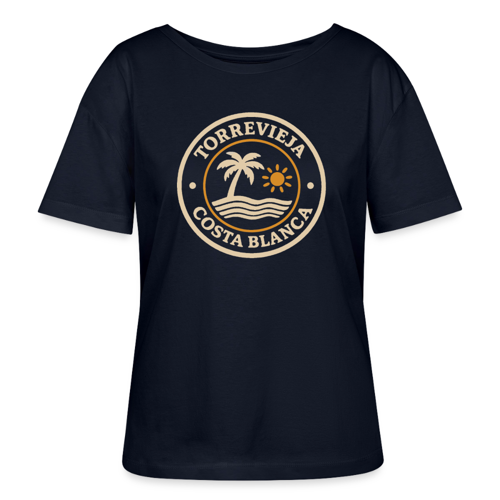 Ekologisk dam-T-shirt med Torrevieja-tryck - navy