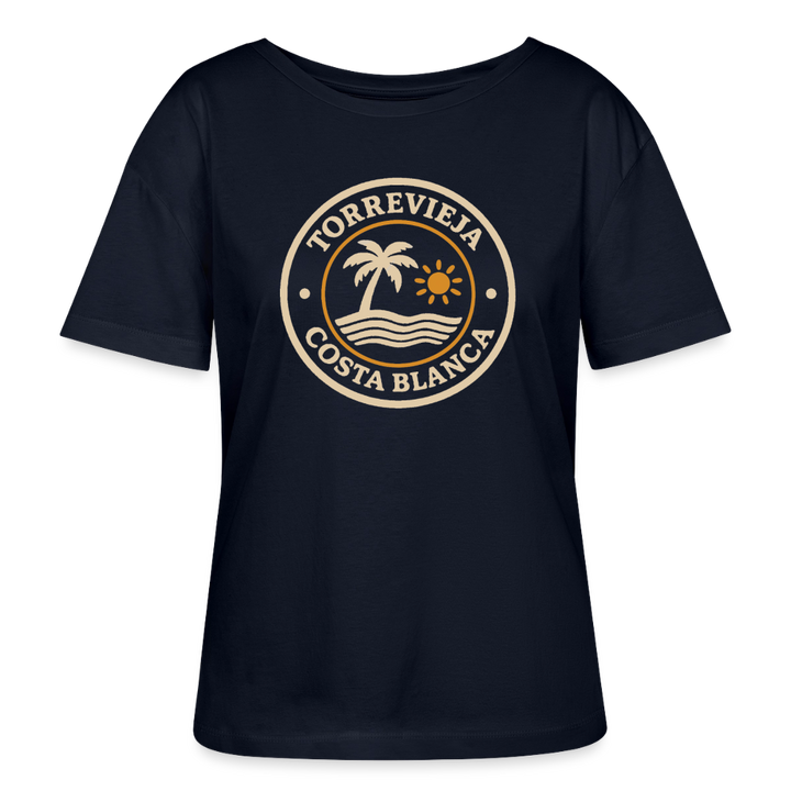 Ekologisk dam-T-shirt med Torrevieja-tryck - navy